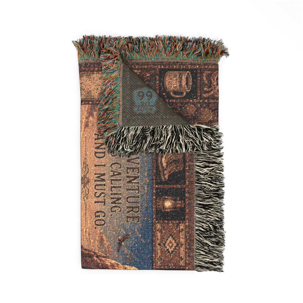 Red Rock Camp™ | Premium Woven Blanket | Vintage Desert Adventure Tapestry | 60" × 50" | Vibe In Transit