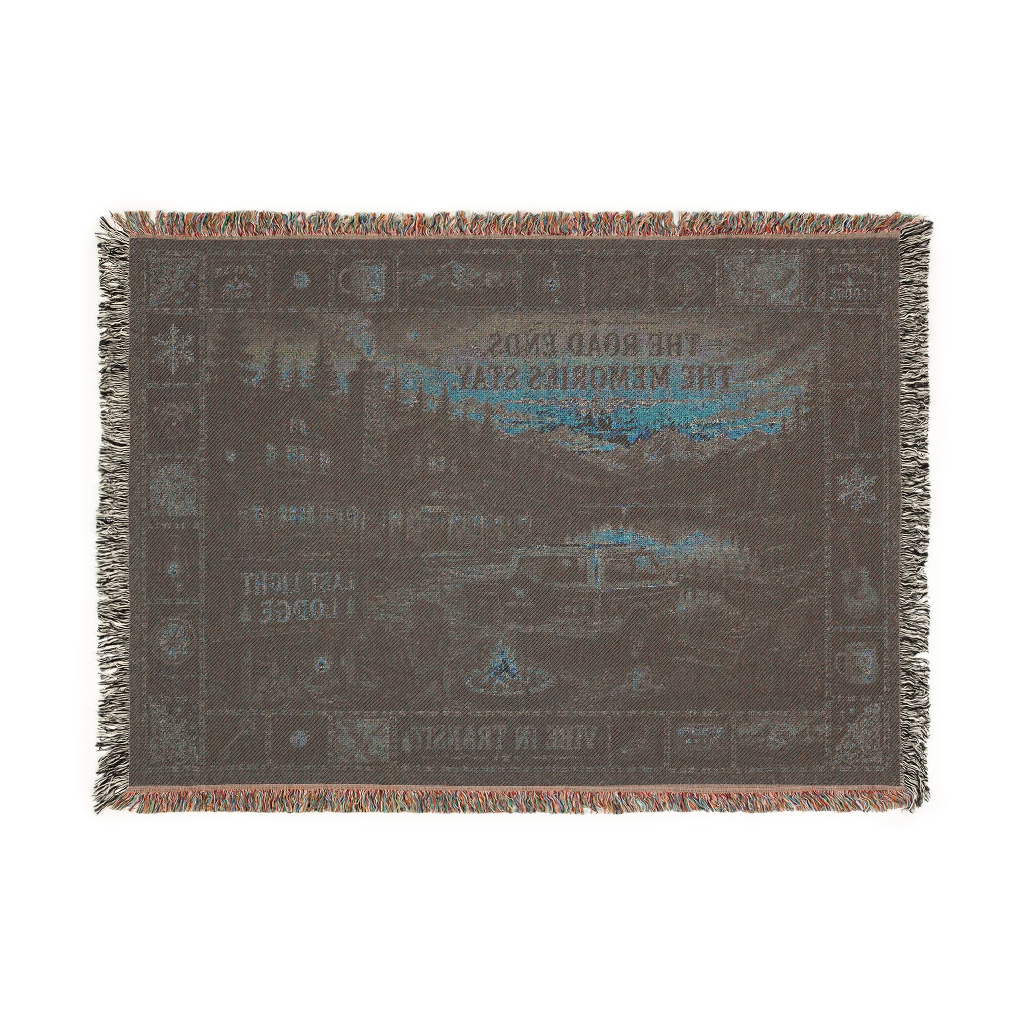 Last Light Lodge™ | Premium Woven Blanket | Vintage Mountain Lodge Tapestry | 52" × 37" | Vibe In Transit