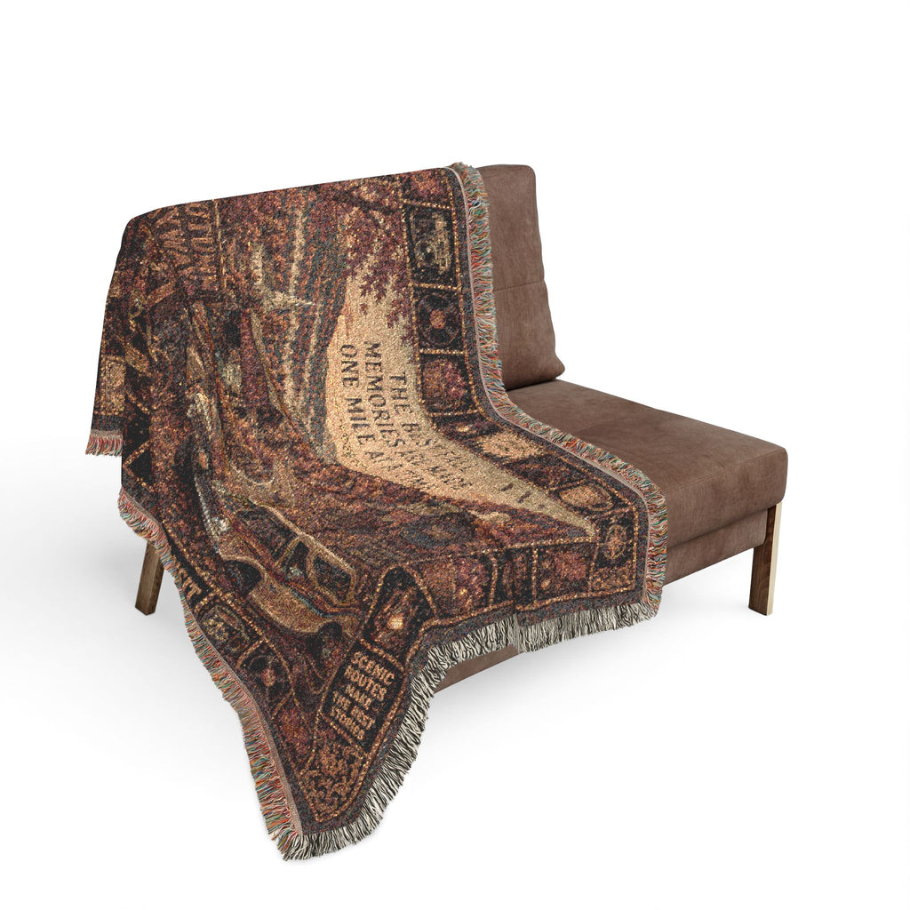 Autumn Byway™ | Premium Woven Blanket | Vintage Fall Road Trip Tapestry | 60" × 50" | Vibe In Transit
