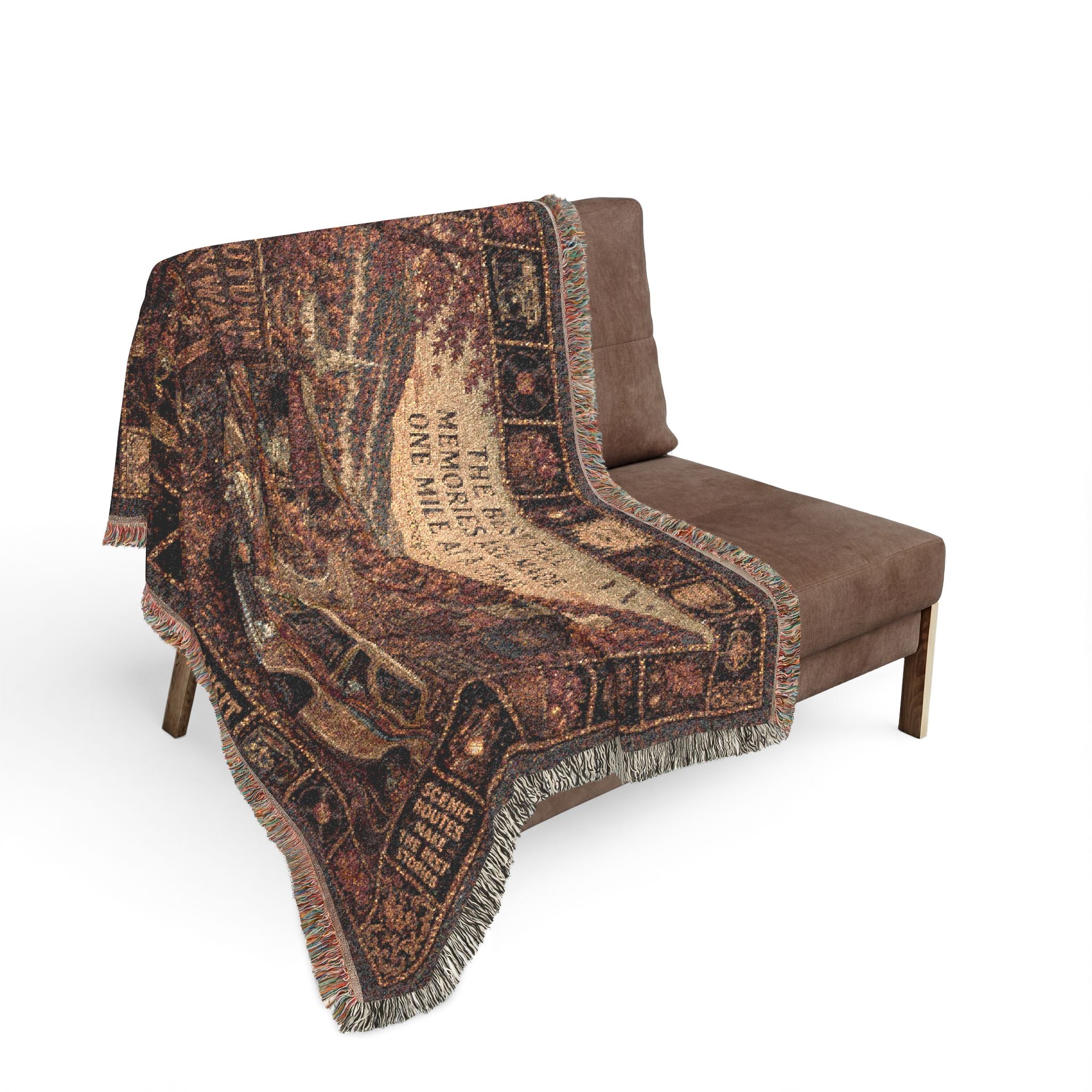 Autumn Byway™ | Premium Woven Blanket | Vintage Fall Road Trip Tapestry | 60" × 50" | Vibe In Transit