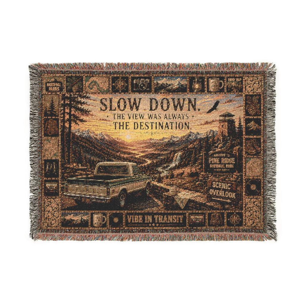 The Scenic Overlook™ | Premium Woven Blanket | Vintage National Park Tapestry | 52" × 37" | Vibe In Transit