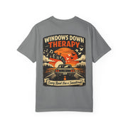 Windows Down Therapy – Vintage Road Trip Music Graphic T-Shirt
