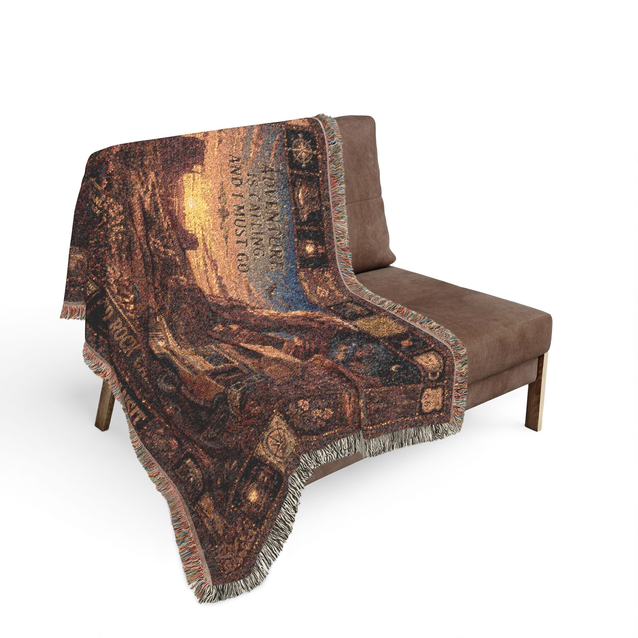 Red Rock Camp™ | Premium Woven Blanket | Vintage Desert Adventure Tapestry | 60" × 50" | Vibe In Transit