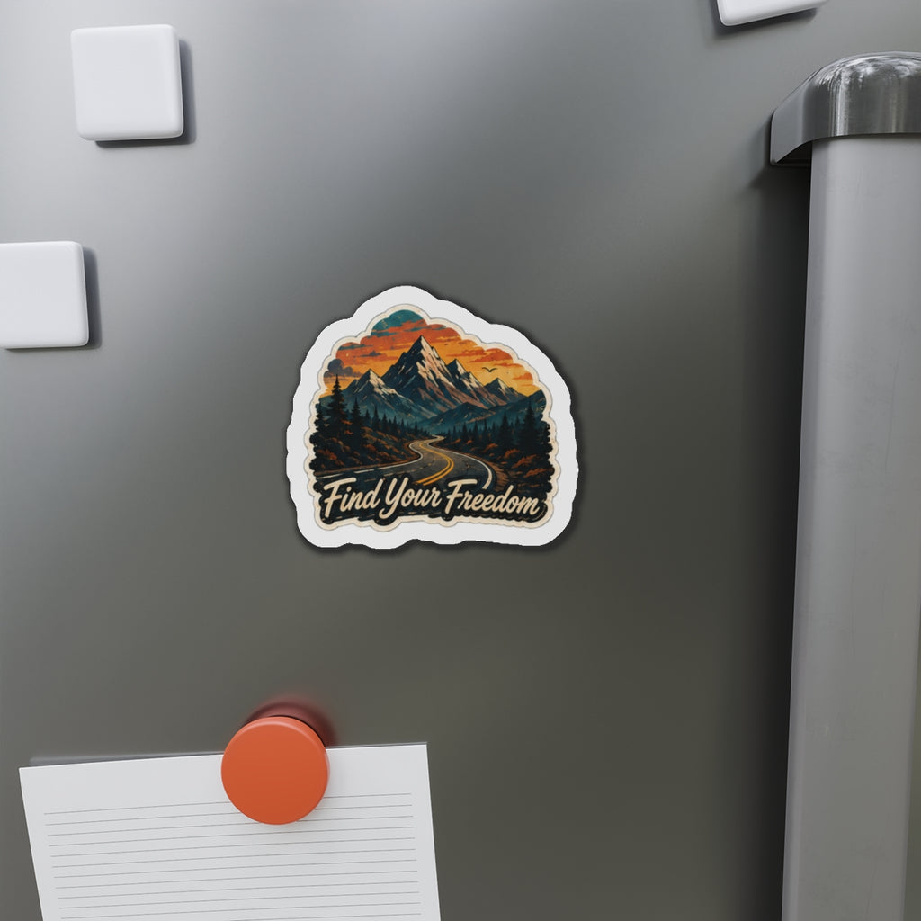Vibe In Transit | Find Your Freedom | Mountain Road Magnet