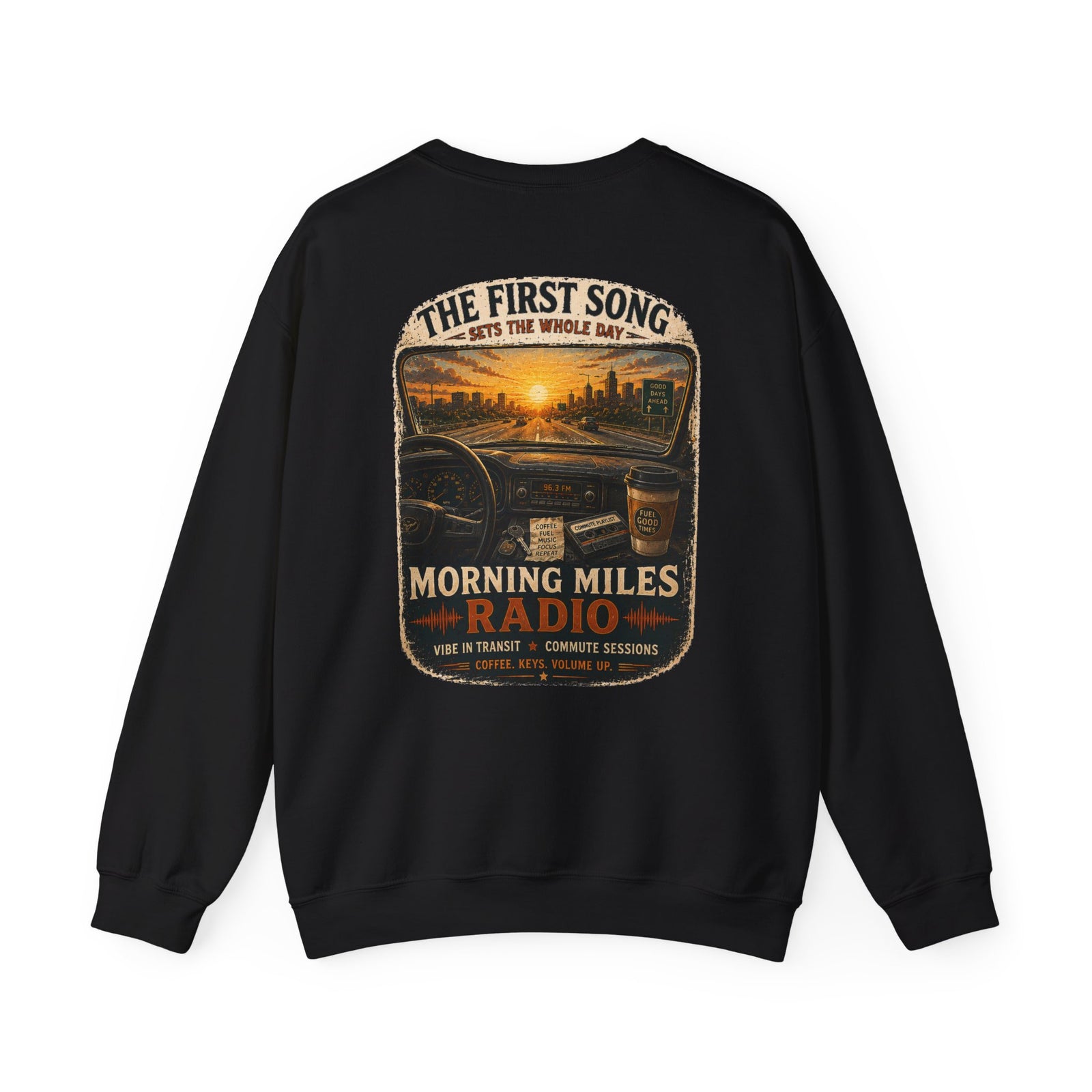 Vibe In Transit | Morning Miles Radio Sweatshirt | Commute Sessions