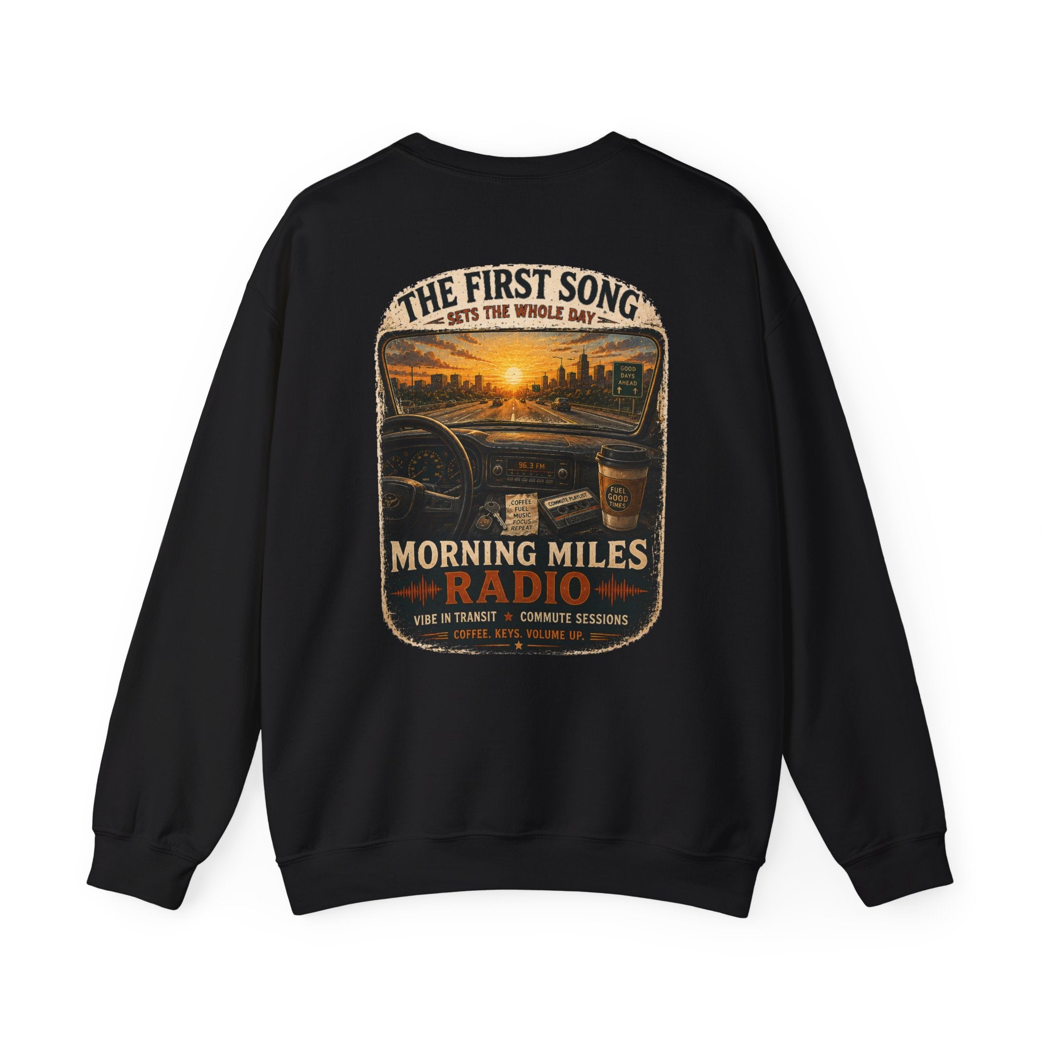 Vibe In Transit | Morning Miles Radio Sweatshirt | Commute Sessions