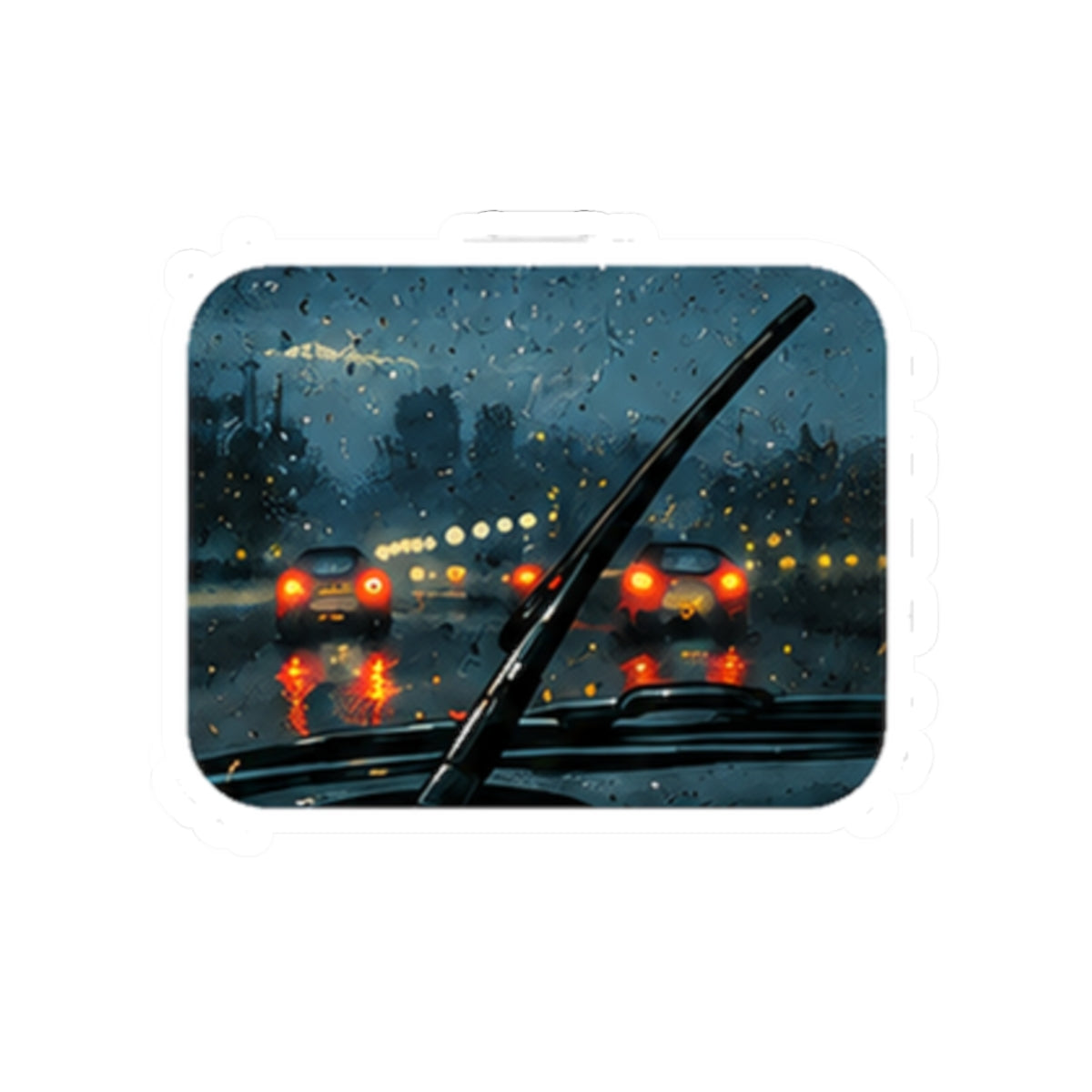 Vibe In Transit | Rainy Drive Radio Sticker | Rainy Day Music Sticker