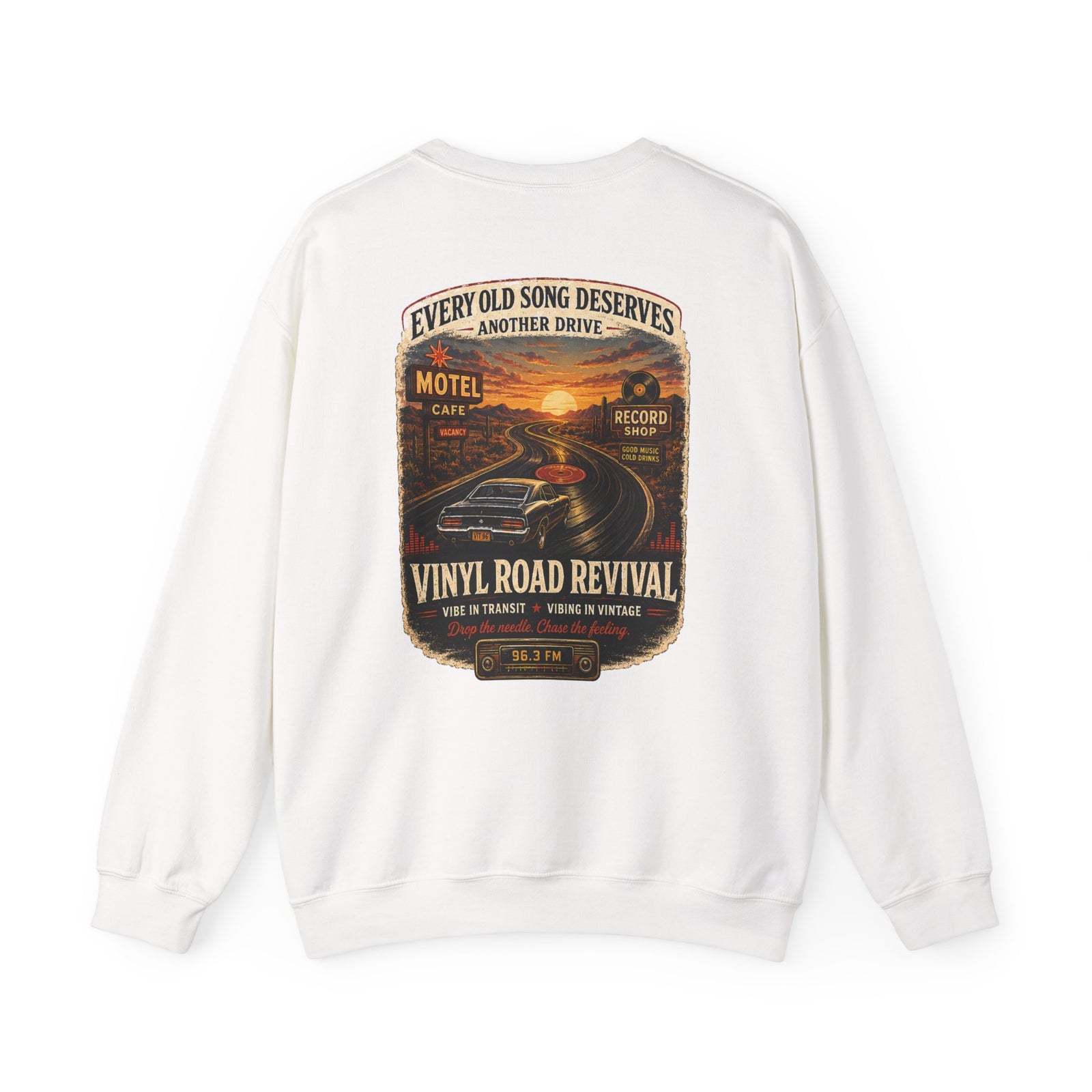 Vibe In Transit | Vinyl Road Revival Sweatshirt | Vibing In Vintage