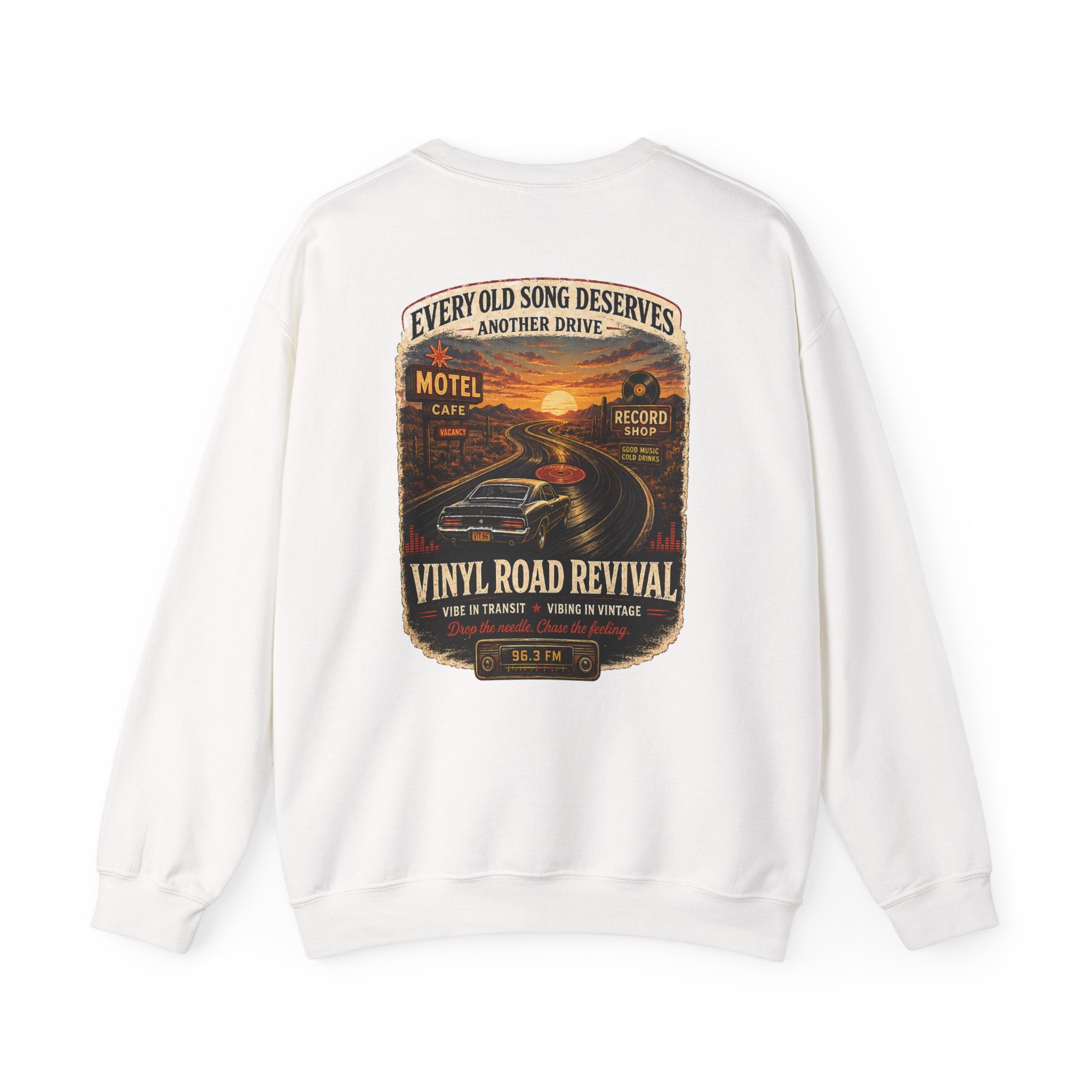 Vibe In Transit | Vinyl Road Revival Sweatshirt | Vibing In Vintage