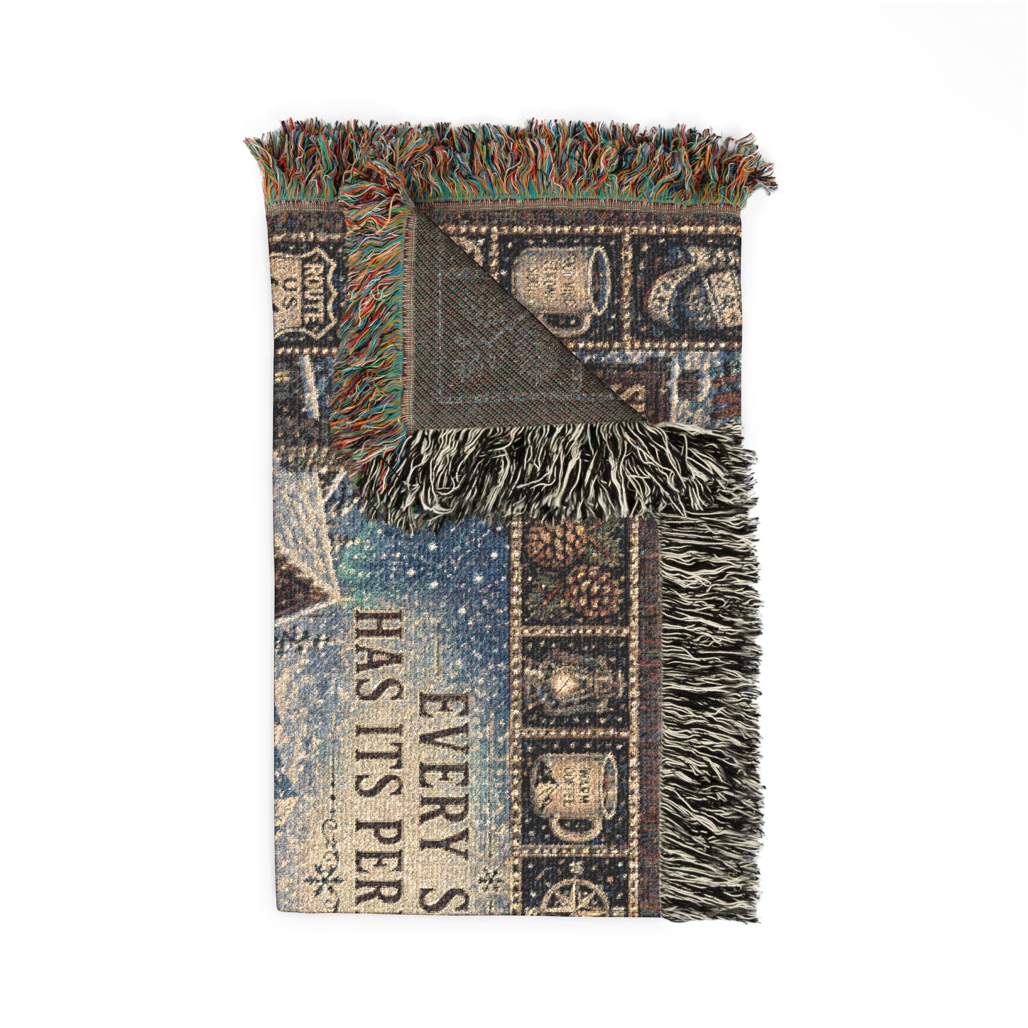 Snowbound Pass™ | Premium Woven Blanket | Vintage Winter Mountain Tapestry | 60" × 50" | Vibe In Transit