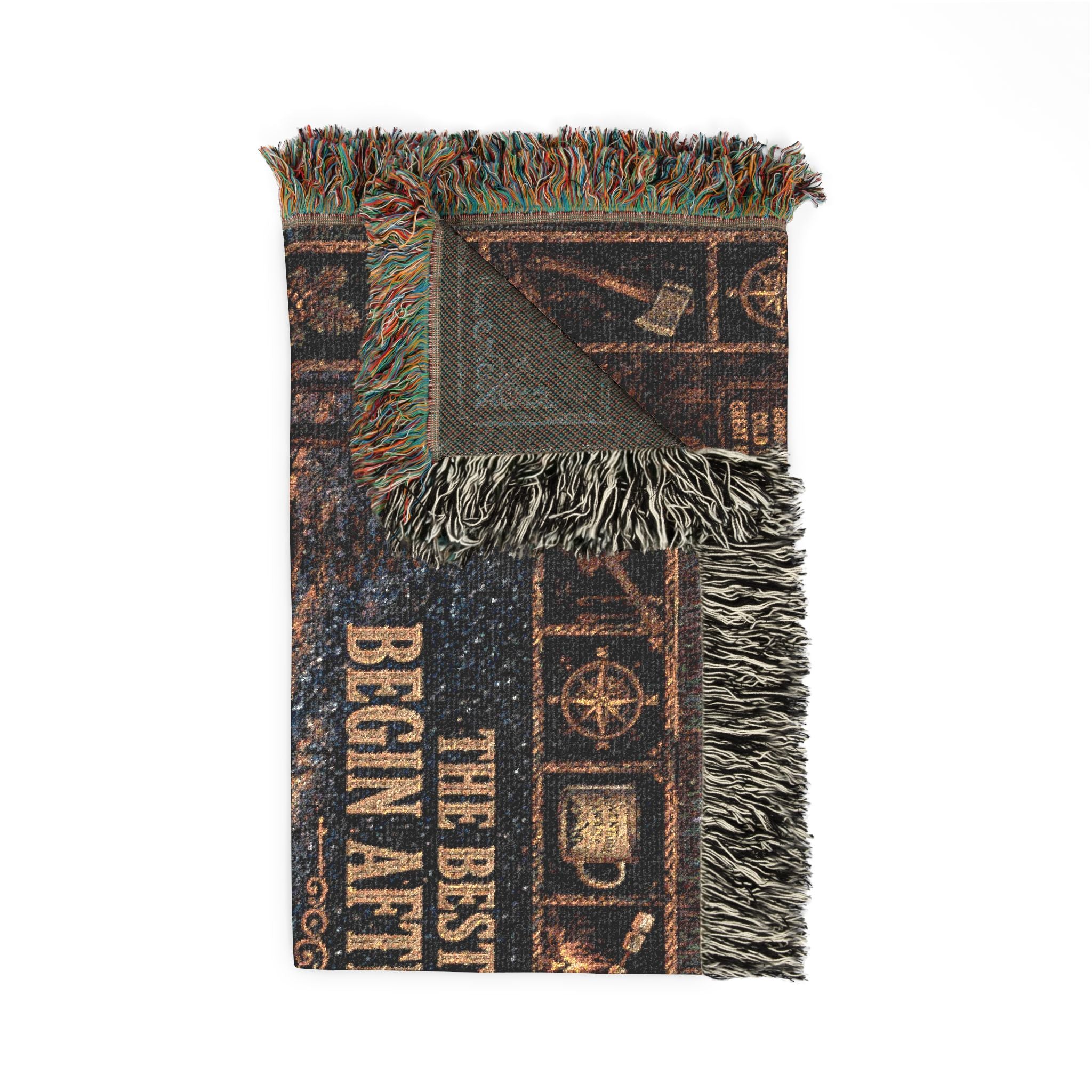 Campfire Stories™ | Premium Woven Blanket | Vintage Campground Tapestry | 80" × 60" | Vibe In Transit