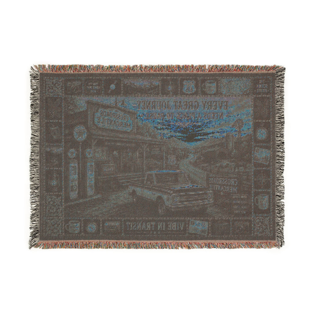 Crossroads Mercantile™ | Premium Woven Blanket | Vintage General Store Tapestry | 52" × 37" | Vibe In Transit