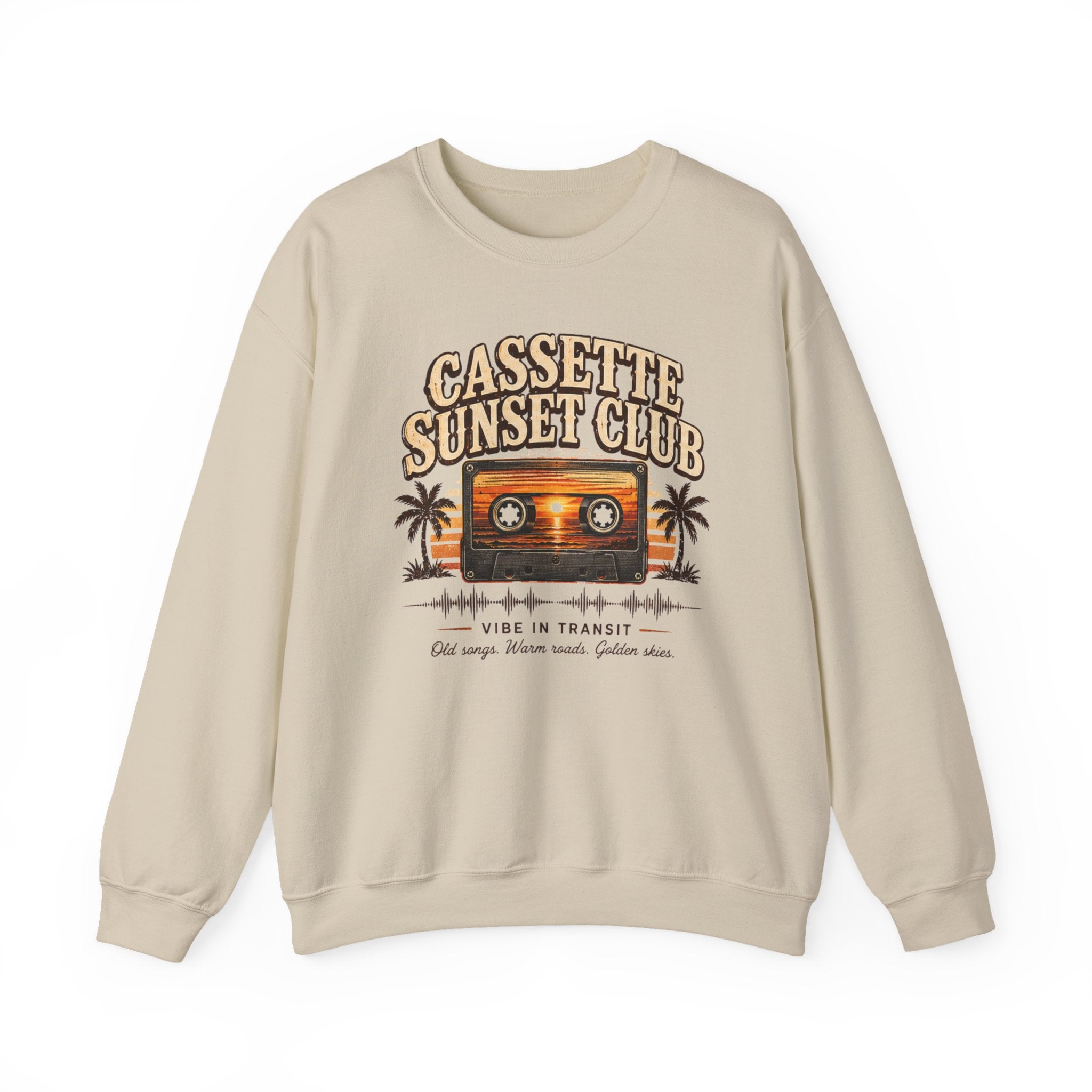 Vibe In Transit | Cassette Sunset Club Sweatshirt | Vibing In Vintage