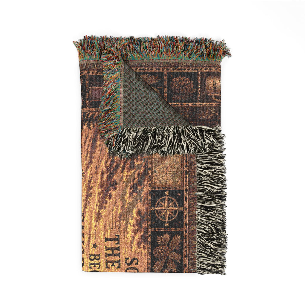 The Last Mile™ | Premium Woven Blanket | Vintage Americana Highway Tapestry | 52" × 37" | Vibe In Transit