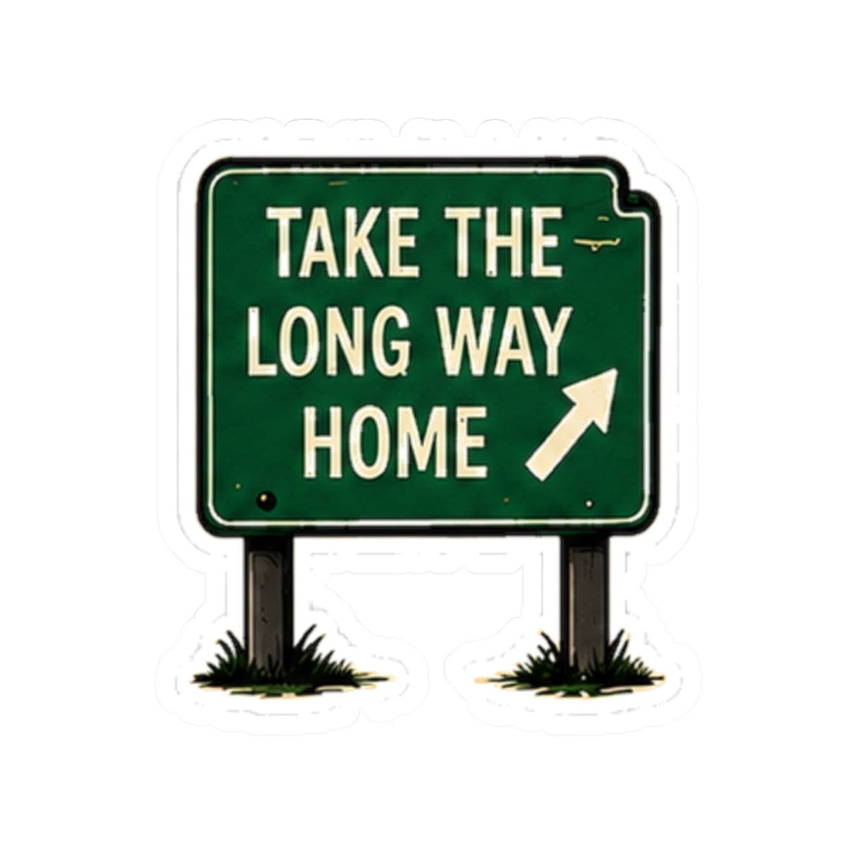 Vibe In Transit | Take the Long Way Home Sticker | Road Sign Music Sticker
