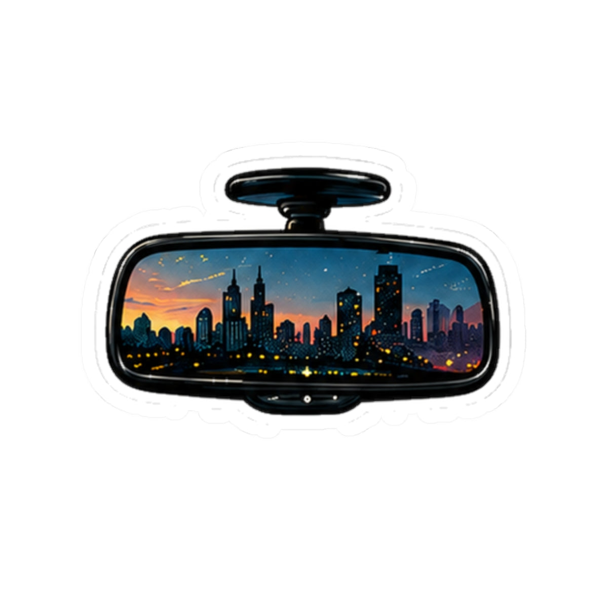 Vibe In Transit | Rearview Skyline Sticker | City Drive Music Sticker